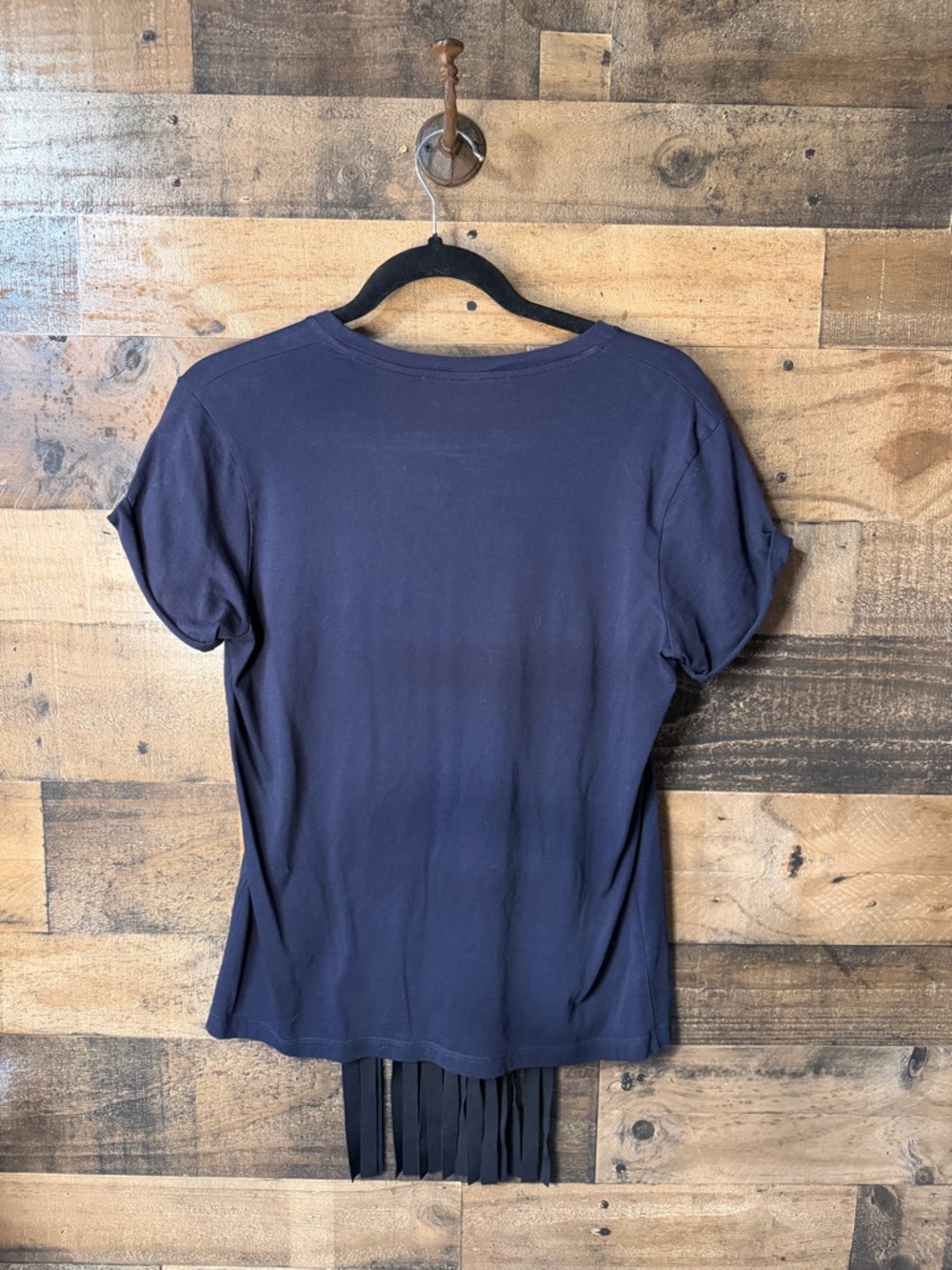 Stella McCartney Navy Blue Star Fringe T-Shirt - Size 38 (US 2/XS) - Picture 3 of 4
